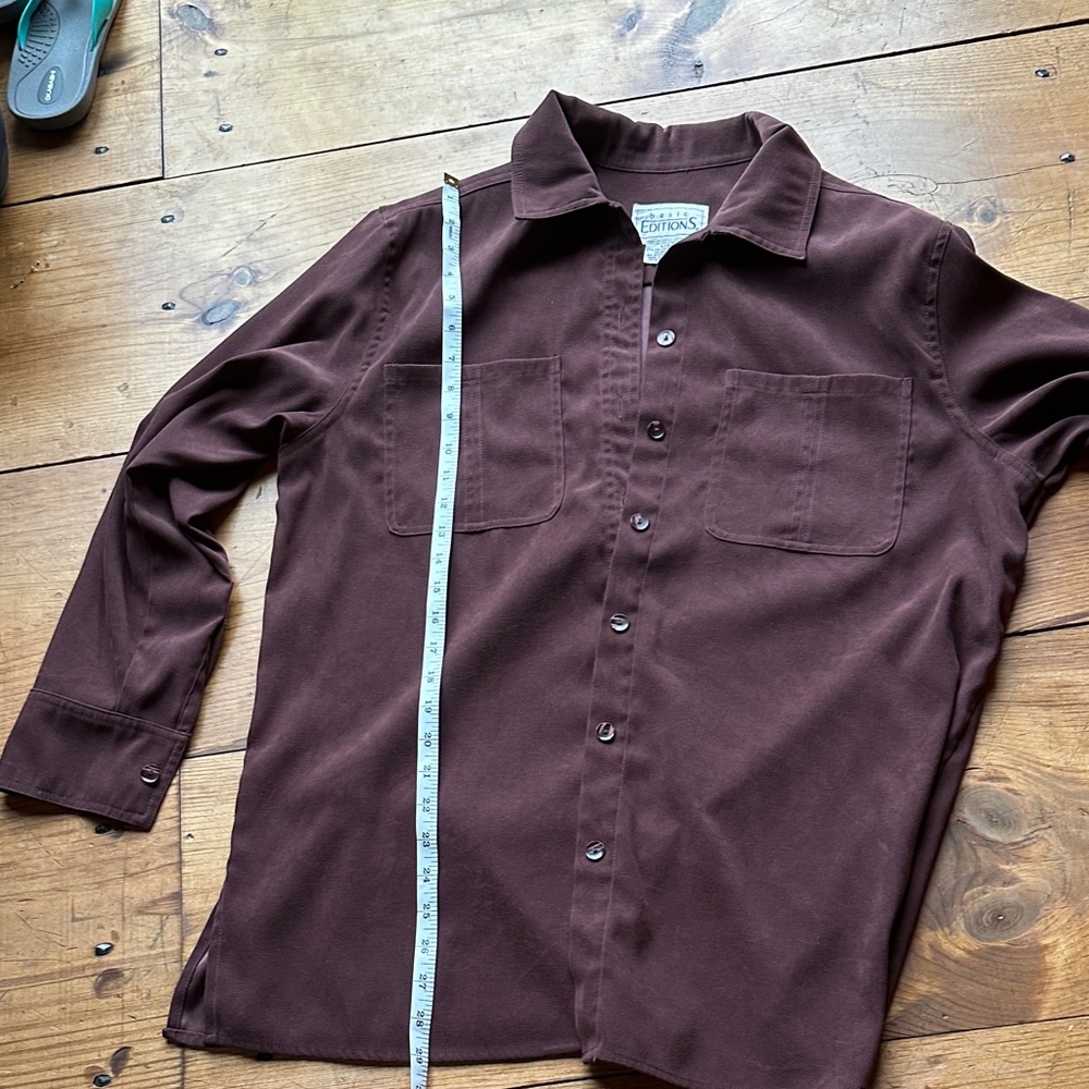 Basic Editions Dark Brown Button-Down Shirt - Picture 4 of 5